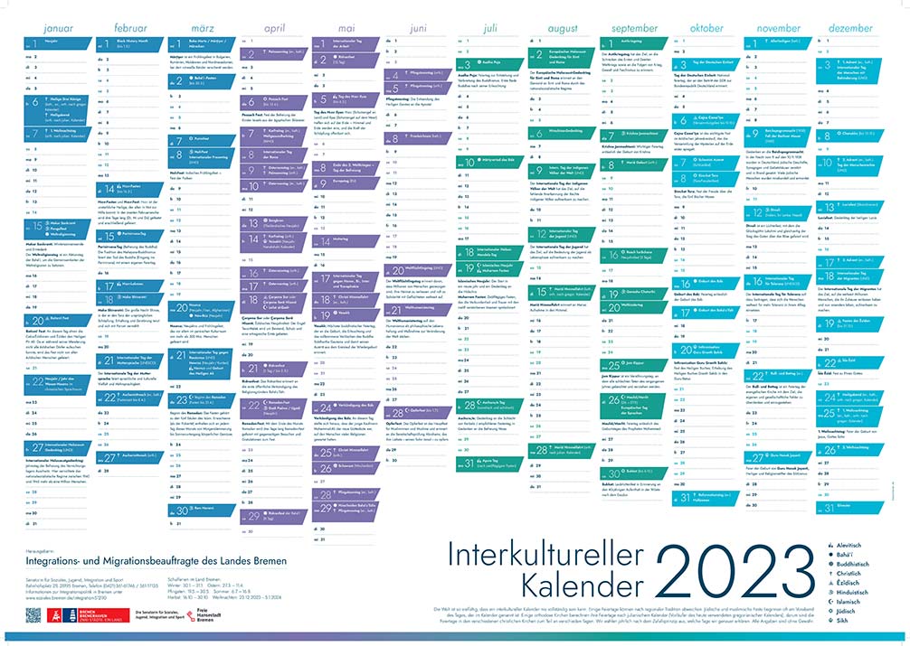 Interkultureller Kalender - Bremer Rat für Integration